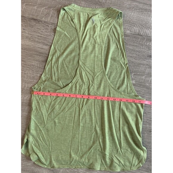 Icyzone Womens Muscle Tank Top Sz S Green Crew Neck Dropped Armhole Pullover - Picture 2 of 4